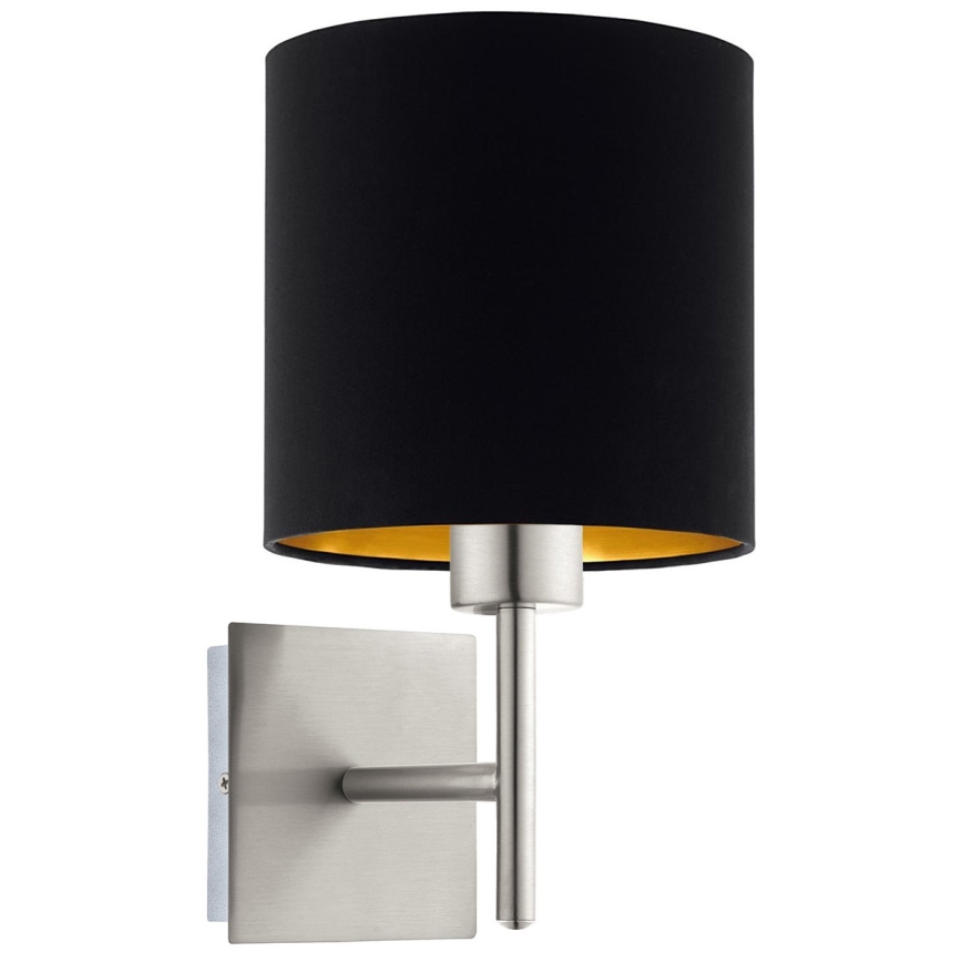 Eglo - LED  Nástěnné svítidlo TUNJA 1xE27/60W/230V matný chrom/černá