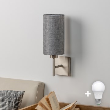 Eglo - LED  Nástěnné svítidlo TUNJA 1xE27/60W/230V matný chrom/šedá