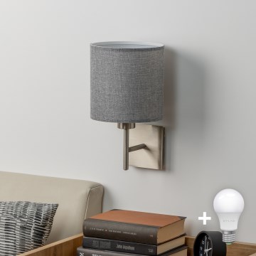 Eglo - LED  Nástěnné svítidlo TUNJA 1xE27/60W/230V matný chrom/šedá