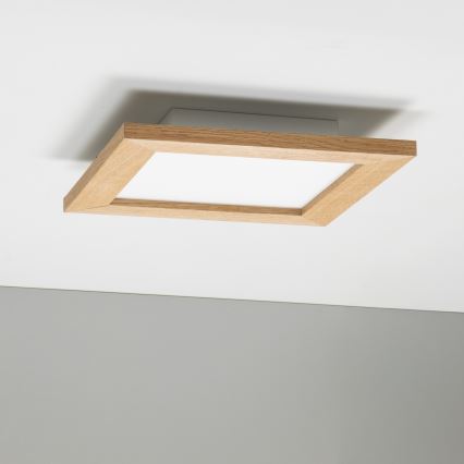 Eglo - LED Přisazený panel SALOBRENA-RW WOOD LED/17W/230V 2700/4000K 30x30 cm hnědá