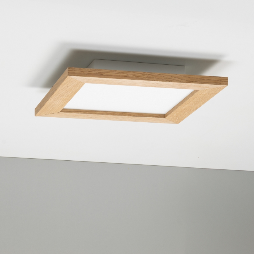 Eglo - LED Přisazený panel SALOBRENA-RW WOOD LED/17W/230V 2700/4000K 30x30 cm hnědá