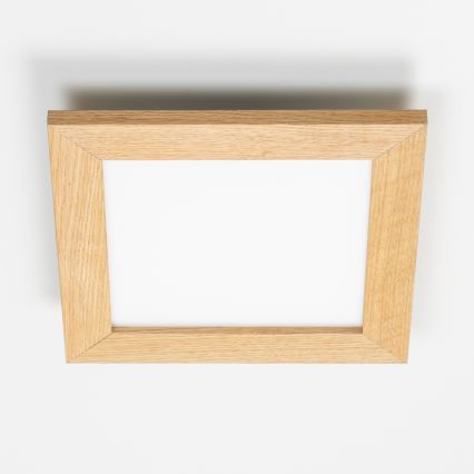 Eglo - LED Přisazený panel SALOBRENA-RW WOOD LED/17W/230V 2700/4000K 30x30 cm hnědá