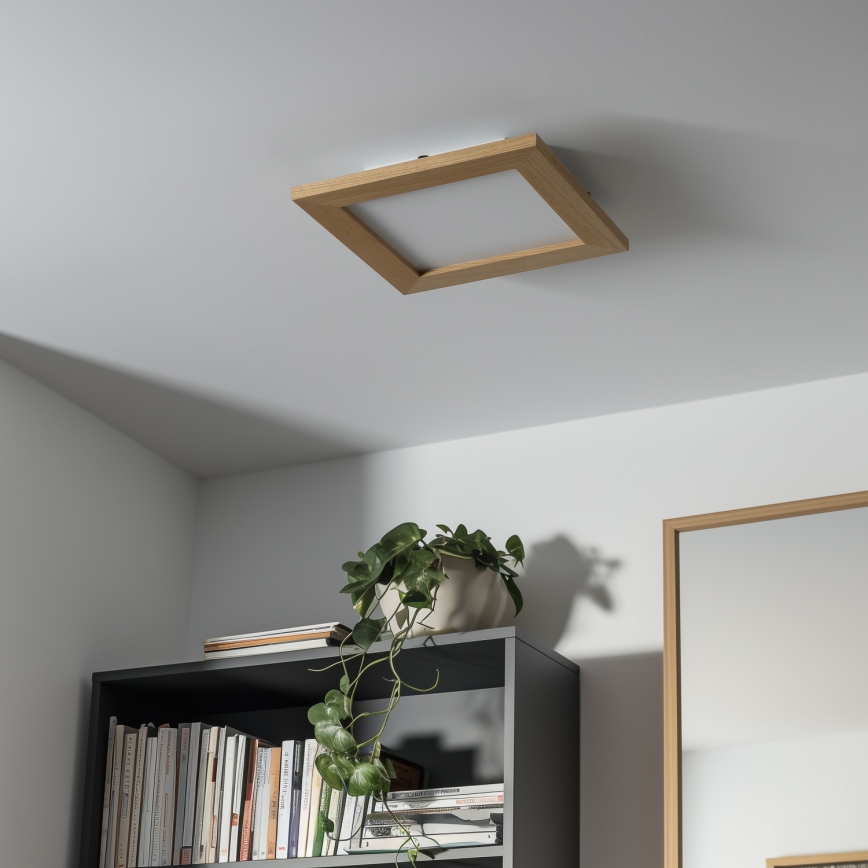 Eglo - LED Přisazený panel SALOBRENA-RW WOOD LED/17W/230V 2700/4000K 30x30 cm hnědá