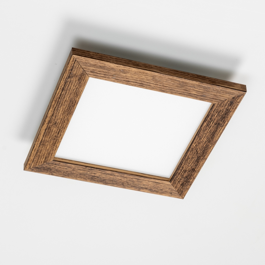 Eglo - LED Přisazený panel SALOBRENA-RW WOOD LED/17W/230V 2700/4000K 34x34 cm hnědá