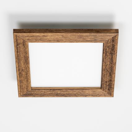 Eglo - LED Přisazený panel SALOBRENA-RW WOOD LED/17W/230V 2700/4000K 34x34 cm hnědá