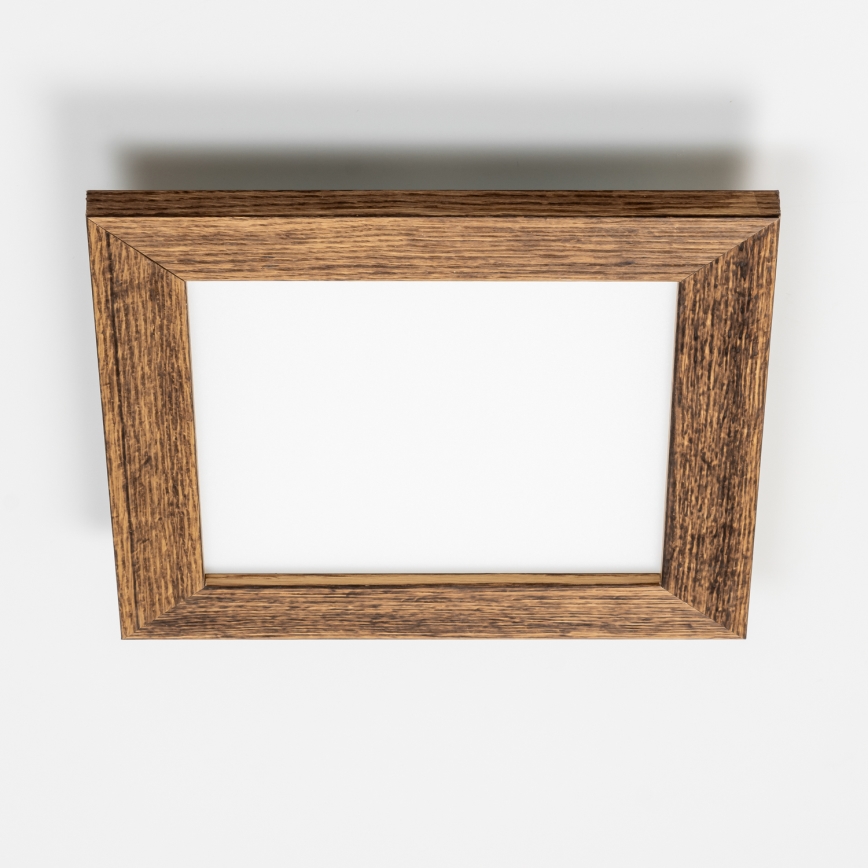 Eglo - LED Přisazený panel SALOBRENA-RW WOOD LED/17W/230V 2700/4000K 34x34 cm hnědá