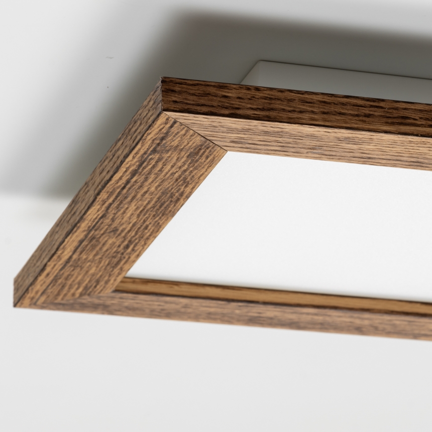 Eglo - LED Přisazený panel SALOBRENA-RW WOOD LED/17W/230V 2700/4000K 34x34 cm hnědá