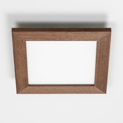 Eglo - LED Přisazený panel SALOBRENA-RW WOOD LED/17W/230V 2700/4000K 34x34 cm tmavě hnědá