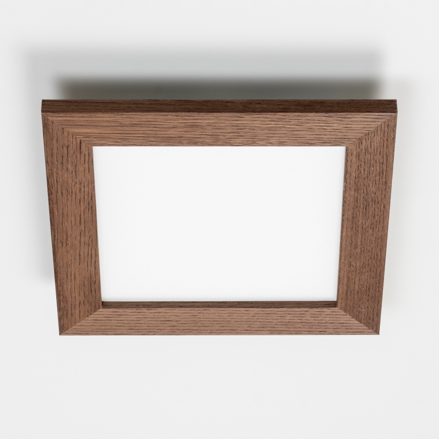 Eglo - LED Přisazený panel SALOBRENA-RW WOOD LED/17W/230V 2700/4000K 34x34 cm tmavě hnědá