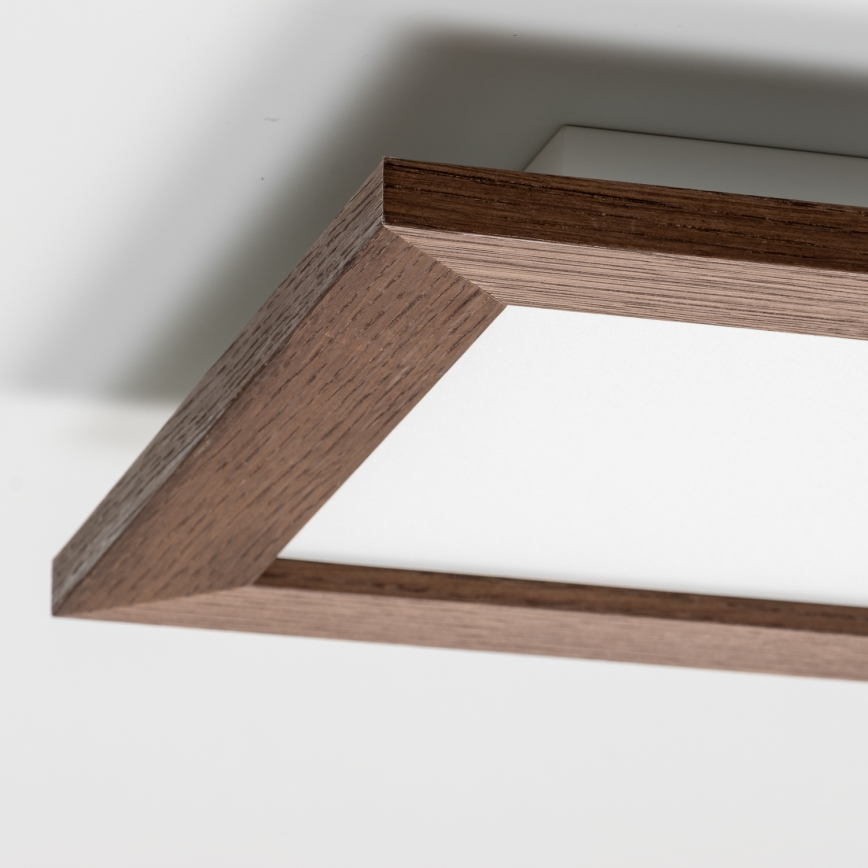 Eglo - LED Přisazený panel SALOBRENA-RW WOOD LED/17W/230V 2700/4000K 34x34 cm tmavě hnědá