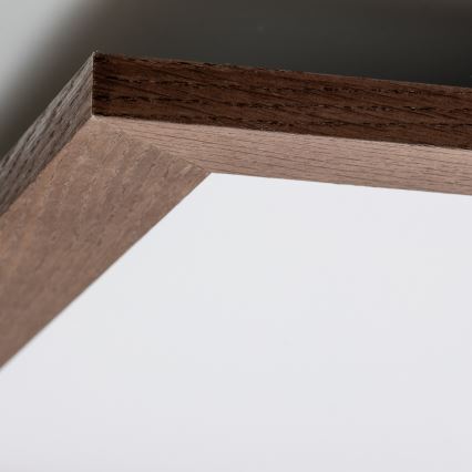 Eglo - LED RGB Stmívatelný přisazený panel SALOBRENA-C WOOD LED/30,5W/230V 2700-6500K 64x64 cm tmavě hnědá + dálkové ovládání