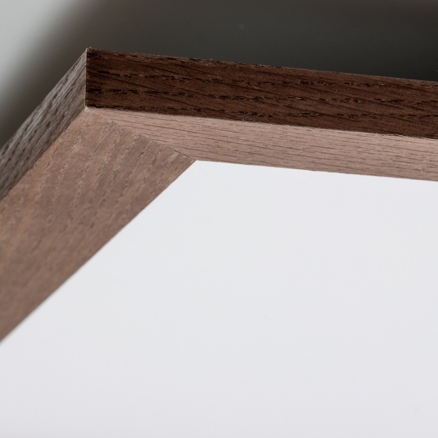 Eglo - LED RGB Stmívatelný přisazený panel SALOBRENA-C WOOD LED/30,5W/230V 2700-6500K 64x64 cm tmavě hnědá + dálkové ovládání