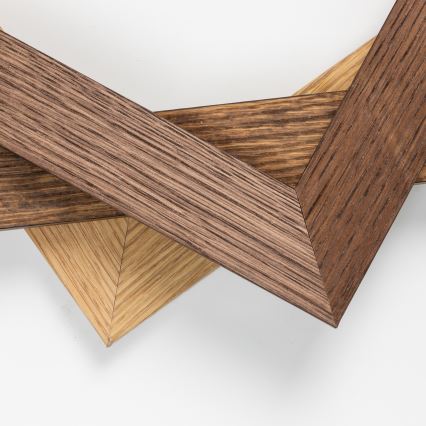 Eglo - LED RGB Stmívatelný přisazený panel SALOBRENA-C WOOD LED/30,5W/230V 2700-6500K 64x64 cm hnědá + dálkové ovládání