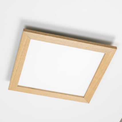 Eglo - LED RGB Stmívatelný přisazený panel SALOBRENA-C WOOD LED/40W/230V 2700-6500K 49,5x49,5 cm hnědá + dálkové ovládání
