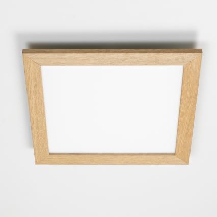 Eglo - LED RGB Stmívatelný přisazený panel SALOBRENA-C WOOD LED/40W/230V 2700-6500K 49,5x49,5 cm hnědá + dálkové ovládání