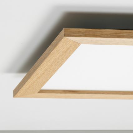Eglo - LED RGB Stmívatelný přisazený panel SALOBRENA-C WOOD LED/40W/230V 2700-6500K 49,5x49,5 cm hnědá + dálkové ovládání