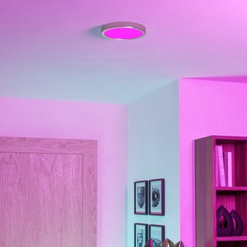 Eglo - LED RGBW Stmívatelné koupelnové stropní svítidlo LED/11,2W/230V 2700-6500K pr. 21,1 cm IP44 matný chrom
