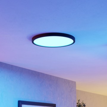 Eglo - LED RGBW Stmívatelné koupelnové stropní svítidlo LED/17,5W/230V 2700-6500K pr. 38,9 cm IP44 černá