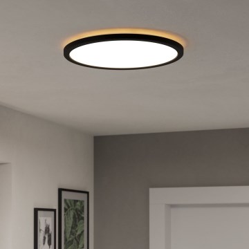 Eglo - LED RGBW Stmívatelné koupelnové stropní svítidlo LED/18,5W/230V 2700-6500K pr.38,9cm IP44 černá ZigBee