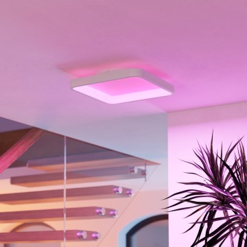 Eglo - LED RGBW Stmívatelné stropní svítidlo LED/20W/230V 2700-6500K 35x35 cm bílá