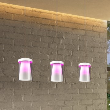 Eglo - LED RGBW Stmívatelný lustr na lanku 3xLED/3,7W/230V 2700-6500K bílá ZigBee