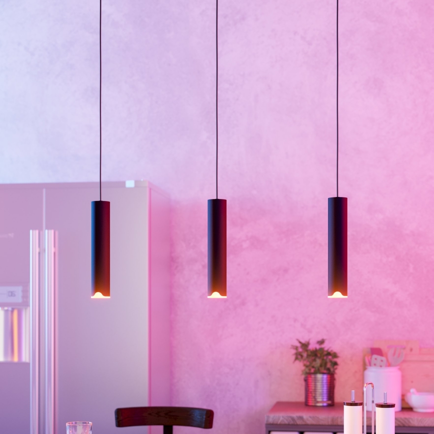 Eglo - LED RGBW Stmívatelný lustr na lanku 3xLED/3,7W/230V 2700-6500K černá
