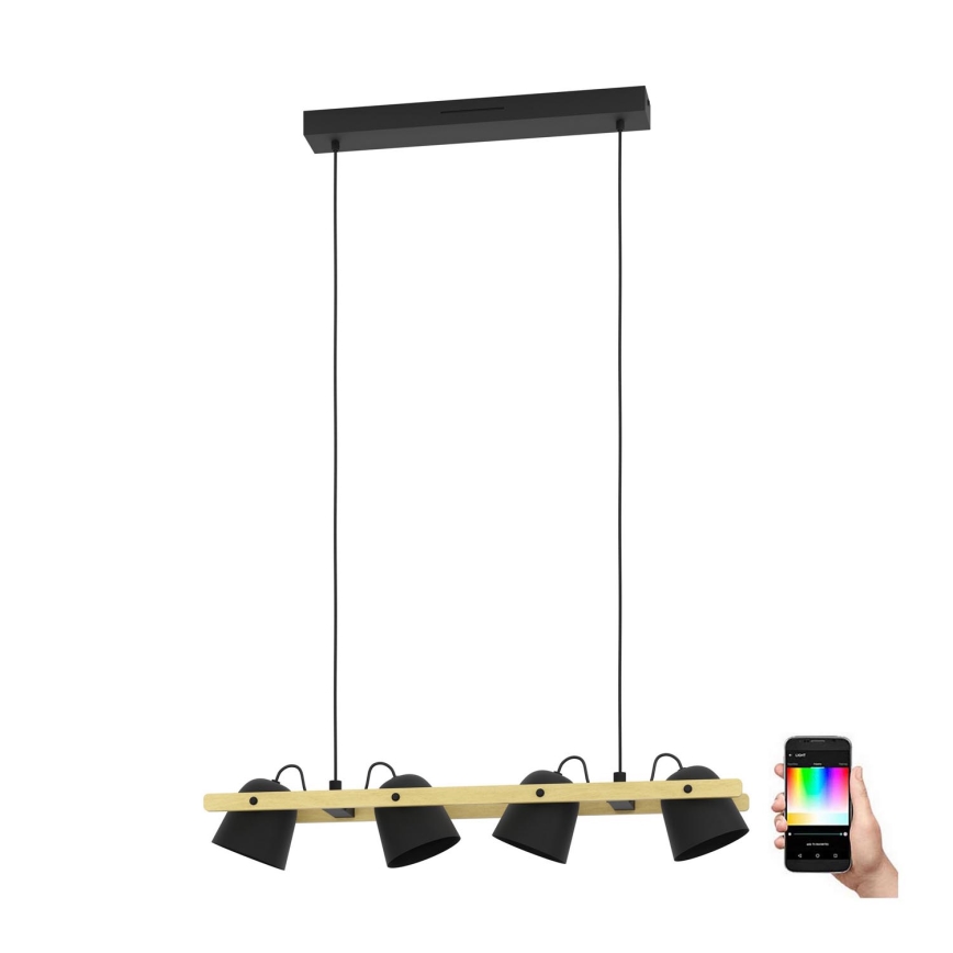 Eglo - LED RGBW Stmívatelný lustr na lanku 4xLED/3,7W/230V 2700-6500K