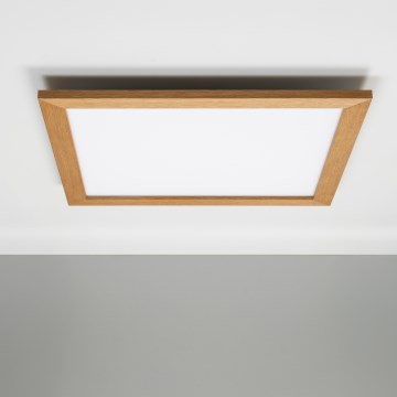 Eglo - LED RGBW Stmívatelný přisazený panel SALOBRENA-C WOOD LED/30,5W/230V 2700-6500K 64x64 cm hnědá + dálkové ovládání