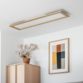 Eglo - LED RGBW Stmívatelný přisazený panel SALOBRENA-C WOOD LED/34W/230V 2700-6500K 34x124 cm hnědá + dálkové ovládání