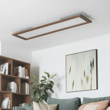 Eglo - LED RGBW Stmívatelný přisazený panel SALOBRENA-C WOOD LED/34W/230V 2700-6500K 34x124 cm tmavě hnědá + dálkové ovládání