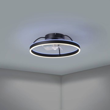 Eglo - LED RGBW Stmívatelný stropní ventilátor LED/36W/230V 3000-6500K pr. 50 cm černá + dálkové ovládání
