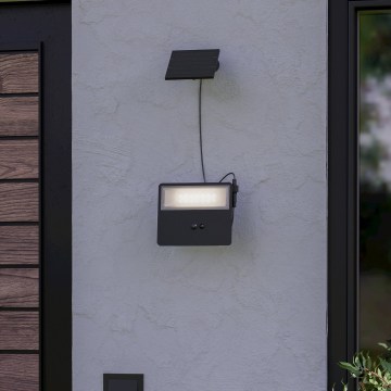 Eglo - LED Solární nástěnné svítidlo se senzorem LED/6,7W/3,7V 2400 mAh IP44 černá