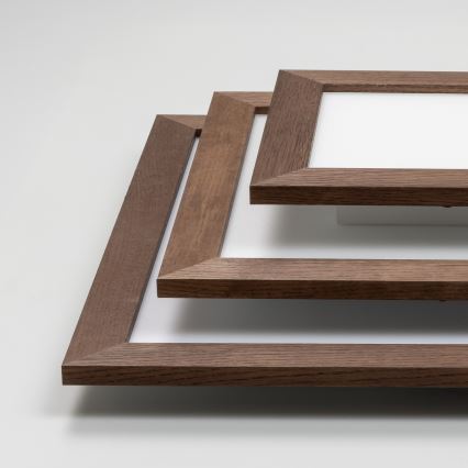 Eglo - LED Stmívatelný přisazený panel POZZALLO WOOD LED/21W/230V 2700-6500K 49,5x49,5 cm tmavě hnědá + dálkové ovládání