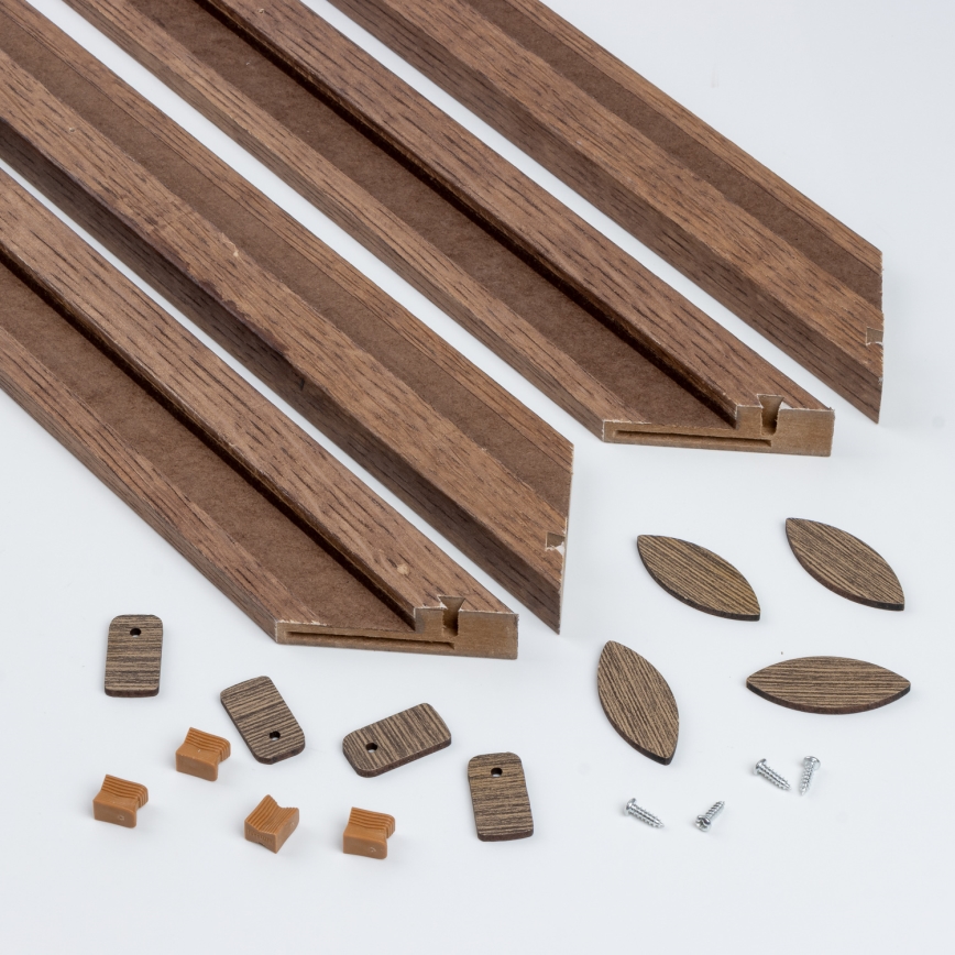 Eglo - LED Stmívatelný přisazený panel POZZALLO WOOD LED/21W/230V 2700-6500K 49,5x49,5 cm tmavě hnědá + dálkové ovládání