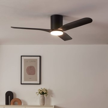 Eglo - LED Stmíatelný stropní ventilátor LED/17W/230V pr. 132 cm černá + dálkové ovládání