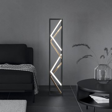 Eglo - LED Stmívatelná stojací lampa LED/23W/230V 2700-6500K černá/zlatá + dálkové ovládání