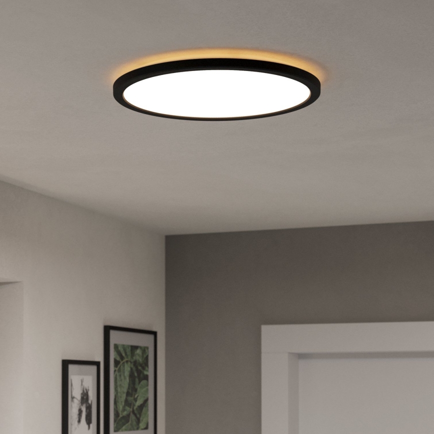 Eglo - LED Stmívatelné koupelnové stropní svítidlo LED/18,5W/230V 2700-6500K pr. 38,9 cm IP44 černá + dálkové ovládání