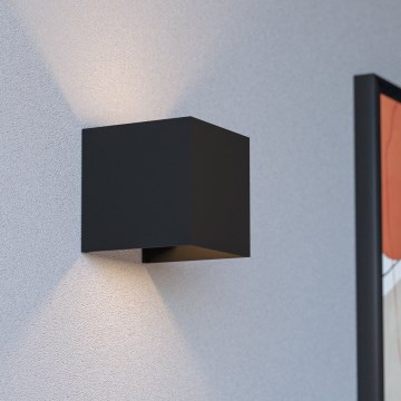 Eglo - LED Stmívatelné venkovní nabíjecí nástěnné svítidlo se senzorem pohybu a soumraku LED/2,2W/5V IP44 černá