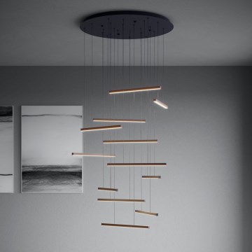 Eglo - LED Stmívatelný lustr na lanku 12xLED/8,4W/230V 3000K černá