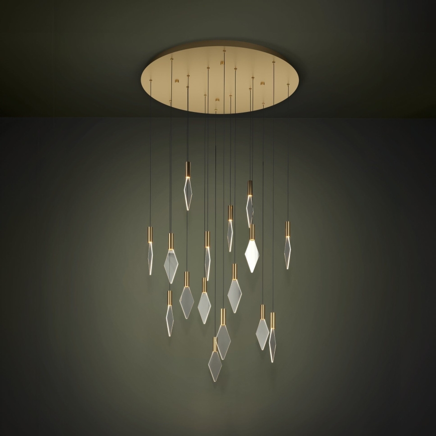 Eglo - LED Stmívatelný lustr na lanku 16xLED/3,3W/230V 3000K pr. 78 cm zlatá