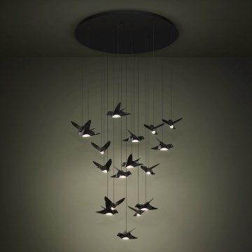 Eglo - LED Stmívatelný lustr na lanku 17xLED/3W/230V 3000K černá