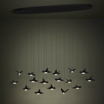 Eglo - LED Stmívatelný lustr na lanku 17xLED/3W/230V 3000K černá