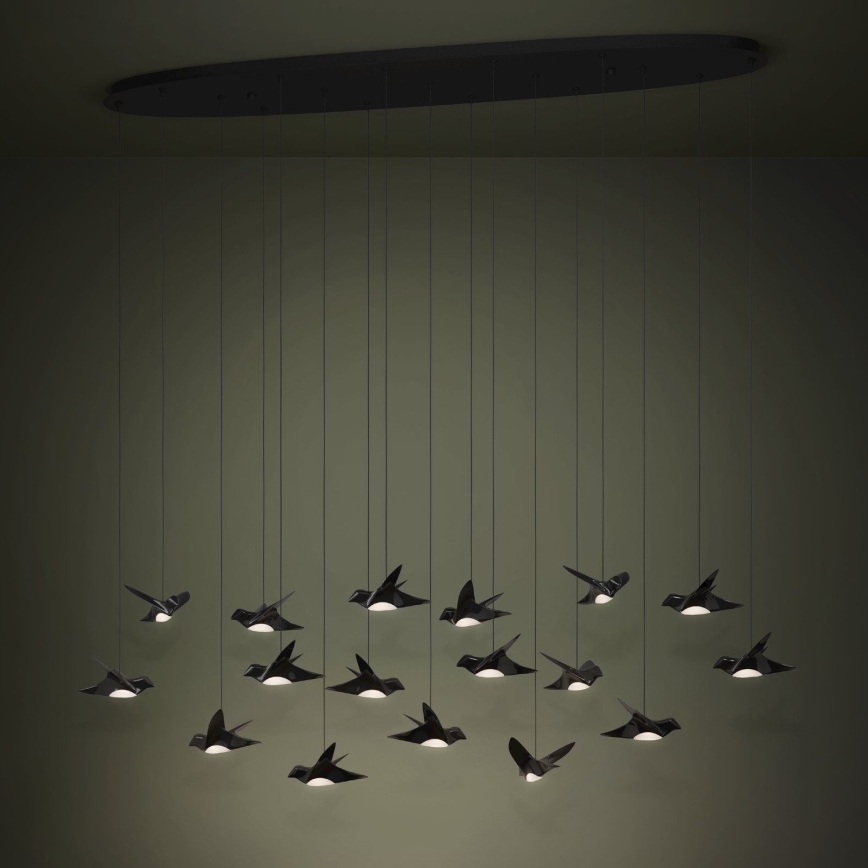 Eglo - LED Stmívatelný lustr na lanku 17xLED/3W/230V 3000K černá