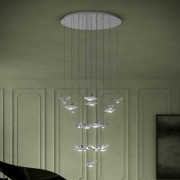 Eglo - LED Stmívatelný lustr na lanku 17xLED/3W/230V 3000K lesklý chrom