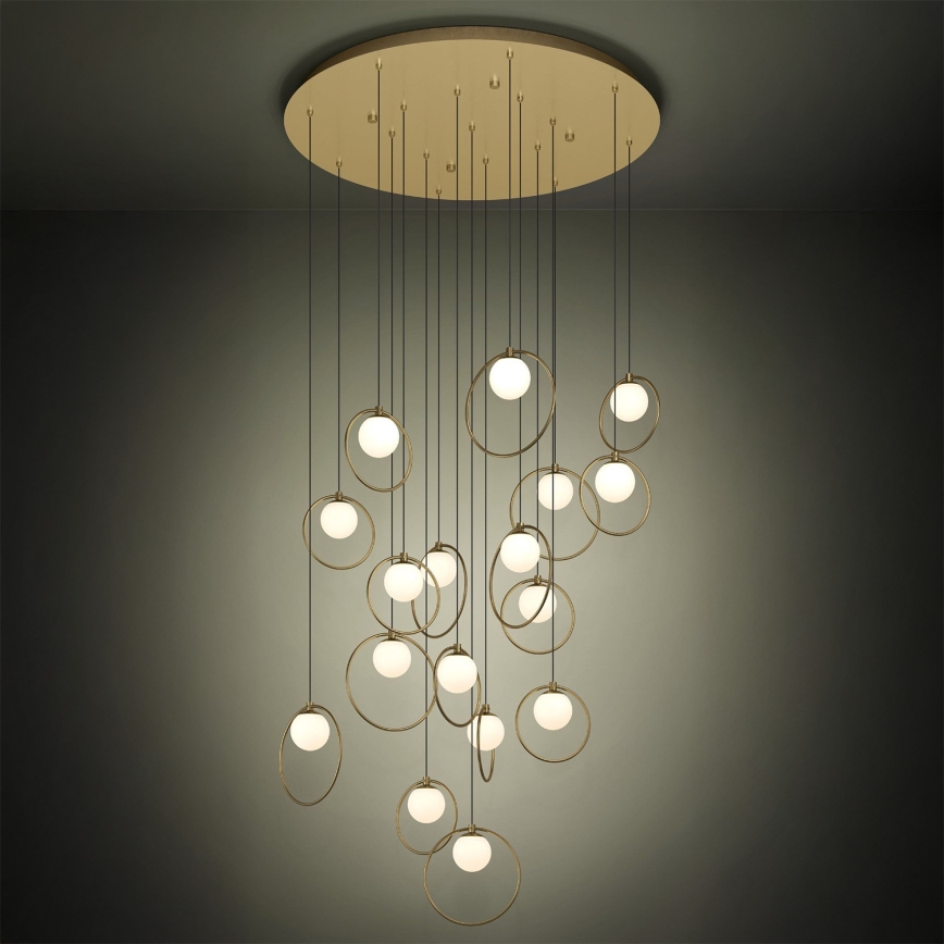 Eglo - LED Stmívatelný lustr na lanku 17xLED/3W/230V 3000K pr. 78 cm zlatá