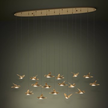 Eglo - LED Stmívatelný lustr na lanku 17xLED/3W/230V 3000K zlatá
