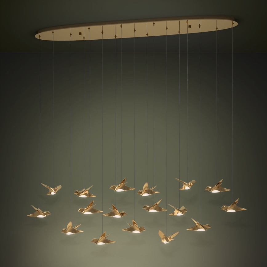 Eglo - LED Stmívatelný lustr na lanku 17xLED/3W/230V 3000K zlatá