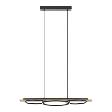 Eglo - LED Stmívatelný lustr na lanku 2xLED/12,5W/230V+1xLED/15,5W 3000K hnědá/černá