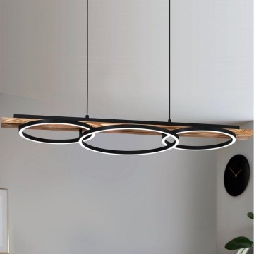 Eglo - LED Stmívatelný lustr na lanku 2xLED/12,5W/230V+LED/15,5W 3000K hnědá/černá