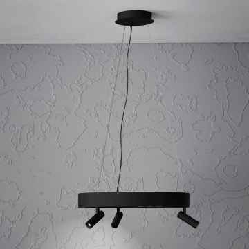 Eglo - LED Stmívatelný lustr na lanku 3xLED/8W/230V + 3xLED/8,5W 3000K černá + dálkové ovládání